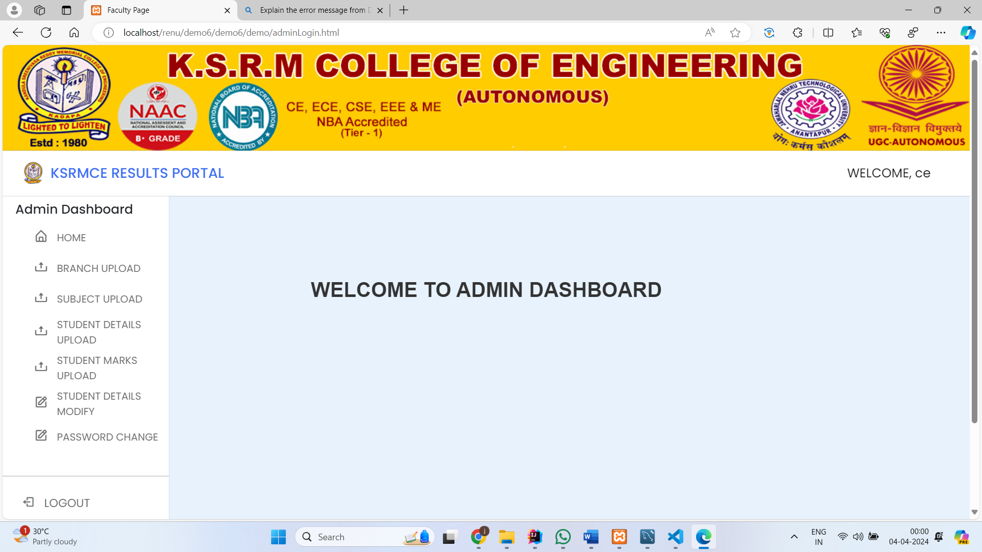 online Results portal